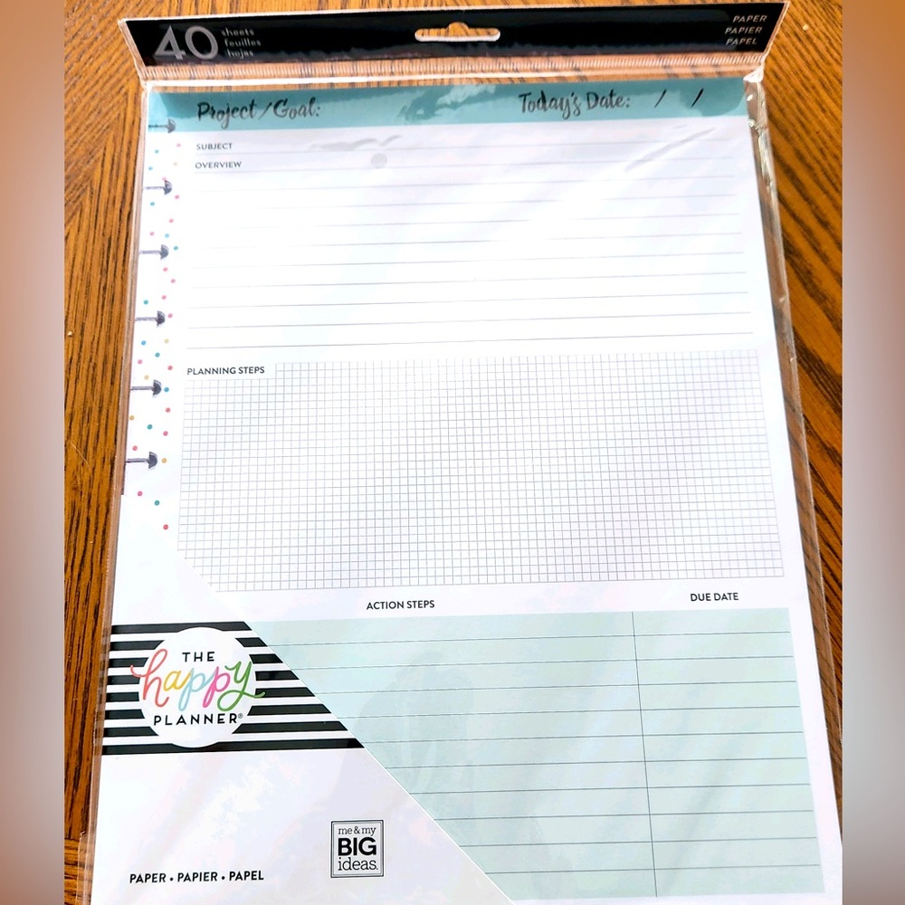 HAPPY PLANNER SHEETS PROJECT- GOALS